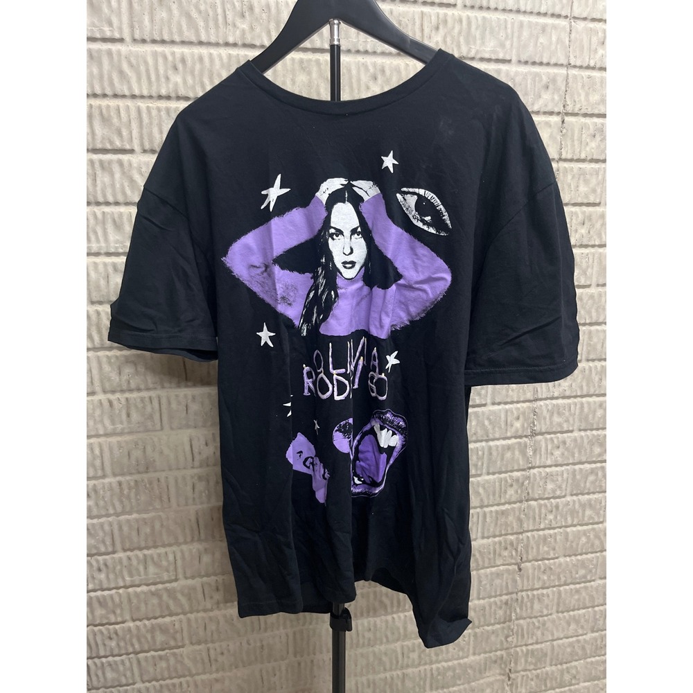 Olivia Rodrigo Black Purple Graphic T-Shirt XL GUTS Tour Merch Pop Music Tee‎